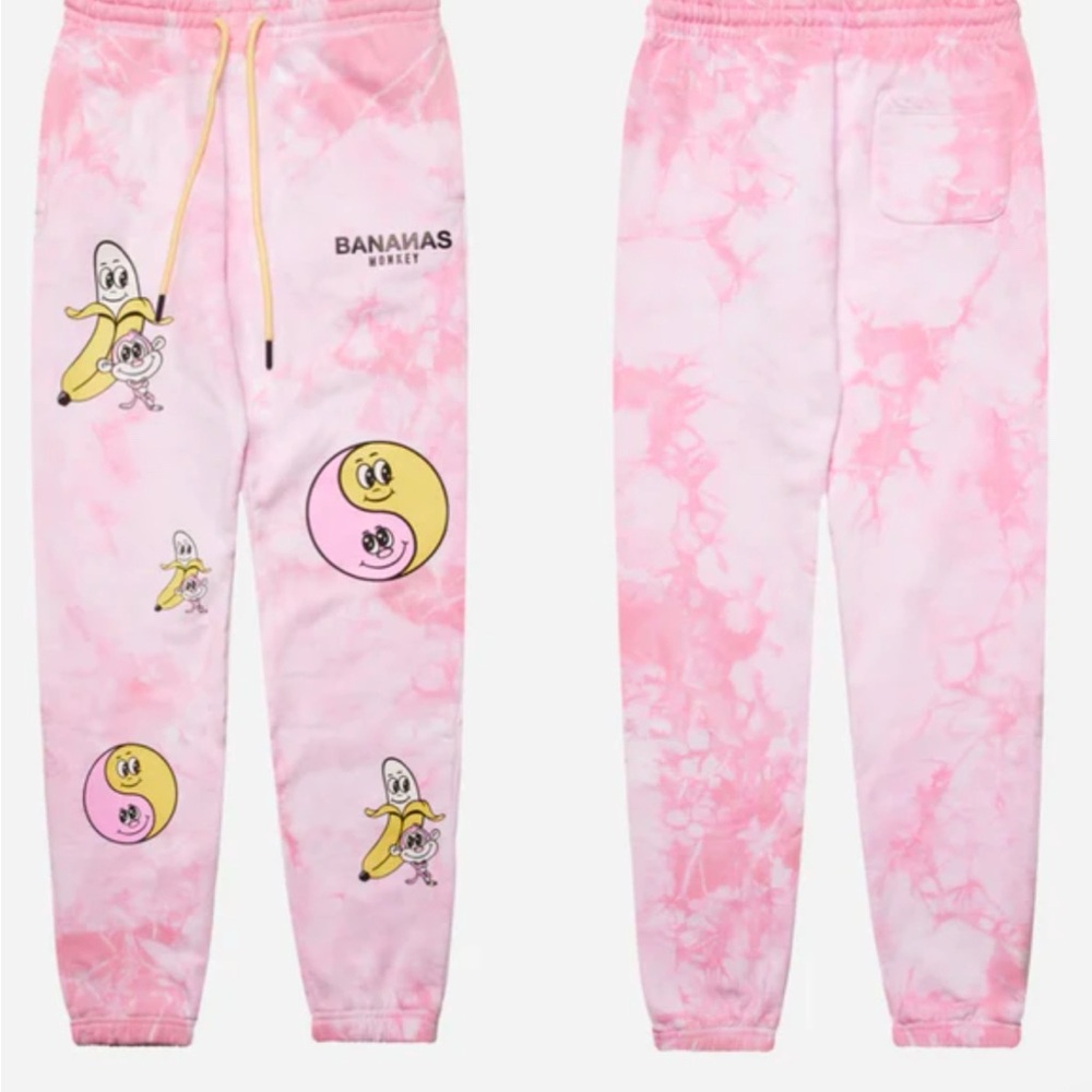 BANANAS MONKEY PINK JOGGERS- Size Large